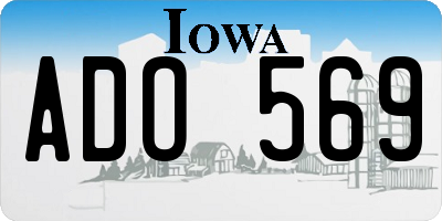 IA license plate ADO569