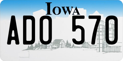 IA license plate ADO570