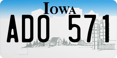 IA license plate ADO571
