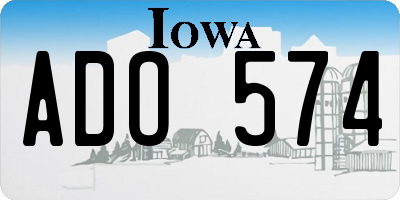 IA license plate ADO574