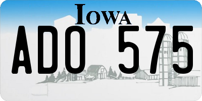 IA license plate ADO575