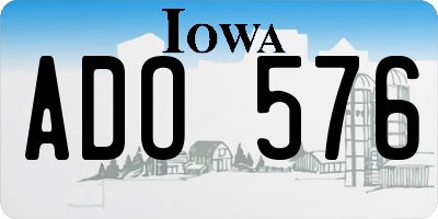 IA license plate ADO576
