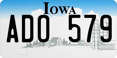 IA license plate ADO579
