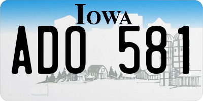 IA license plate ADO581