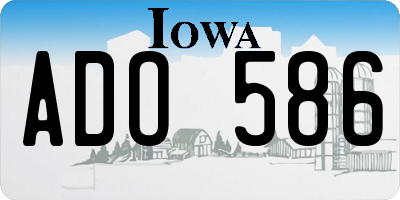 IA license plate ADO586