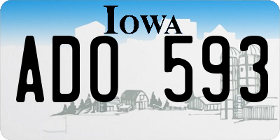 IA license plate ADO593