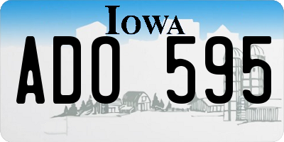 IA license plate ADO595