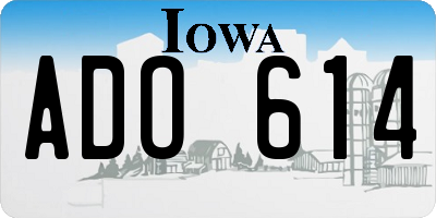IA license plate ADO614