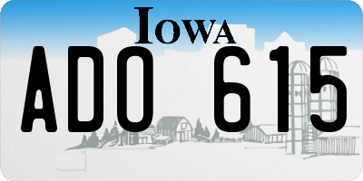 IA license plate ADO615