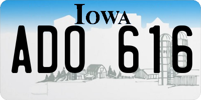 IA license plate ADO616