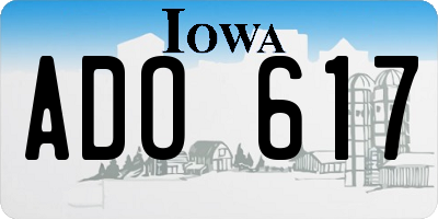 IA license plate ADO617