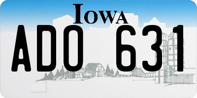 IA license plate ADO631