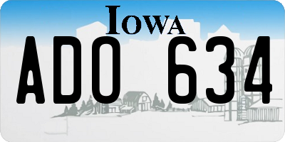 IA license plate ADO634