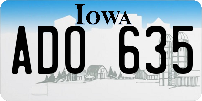 IA license plate ADO635