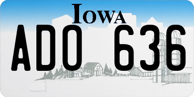 IA license plate ADO636