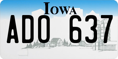 IA license plate ADO637