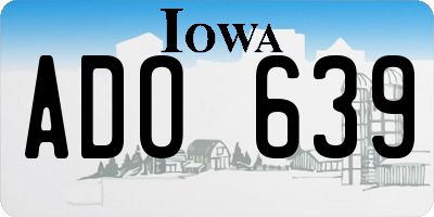 IA license plate ADO639