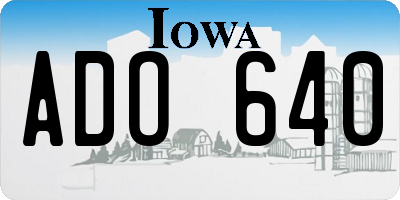 IA license plate ADO640