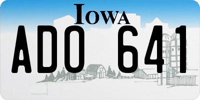 IA license plate ADO641