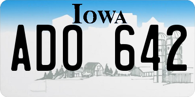 IA license plate ADO642