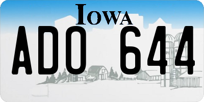 IA license plate ADO644