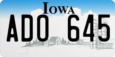 IA license plate ADO645