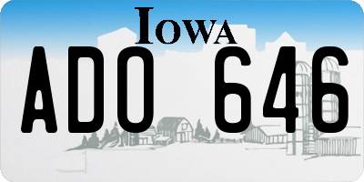 IA license plate ADO646