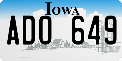 IA license plate ADO649