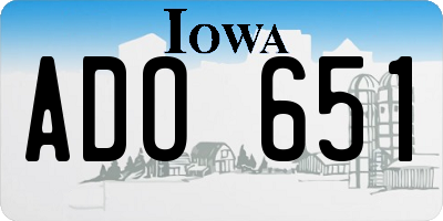 IA license plate ADO651