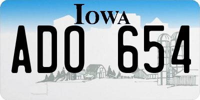 IA license plate ADO654