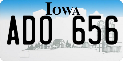 IA license plate ADO656