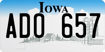 IA license plate ADO657