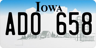 IA license plate ADO658
