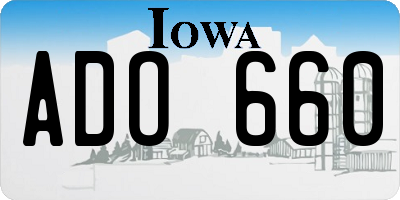 IA license plate ADO660