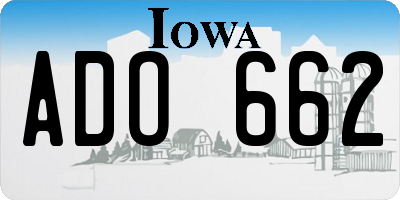 IA license plate ADO662