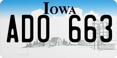 IA license plate ADO663