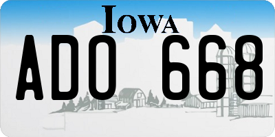 IA license plate ADO668