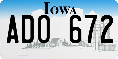 IA license plate ADO672