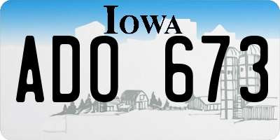 IA license plate ADO673