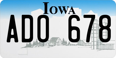 IA license plate ADO678