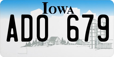 IA license plate ADO679