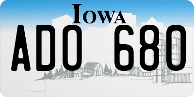 IA license plate ADO680