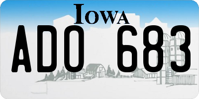 IA license plate ADO683