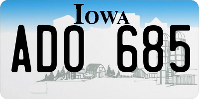IA license plate ADO685