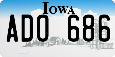 IA license plate ADO686