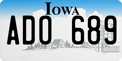IA license plate ADO689