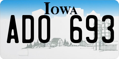 IA license plate ADO693