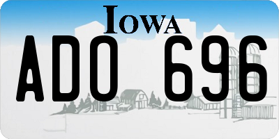 IA license plate ADO696