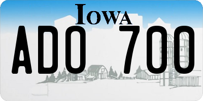 IA license plate ADO700