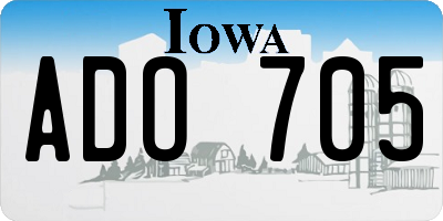 IA license plate ADO705